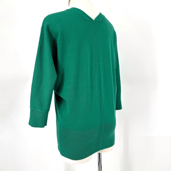 Cabi Banner Sweater # 5142 Emerald Green Zipper Front Double V-Neck, Medium - Picture 5 of 16